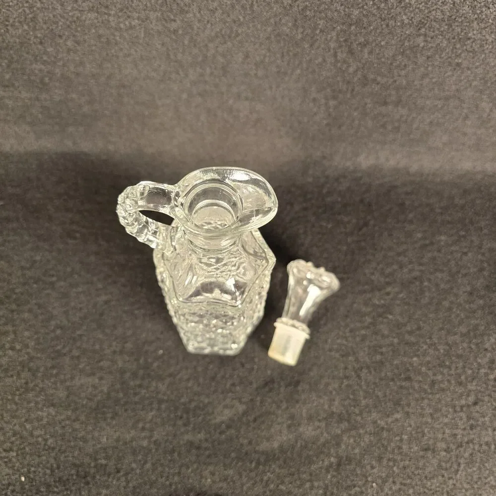 Wexford Anchor Hocking Clear Glass 6 Sided Vinegar Or Oil Decanter Cruet